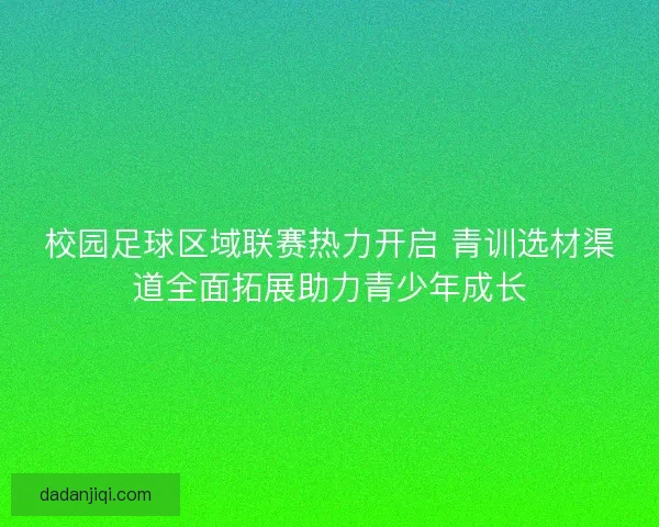 校园足球区域联赛热力开启 青训选材渠道全面拓展助力青少年成长
